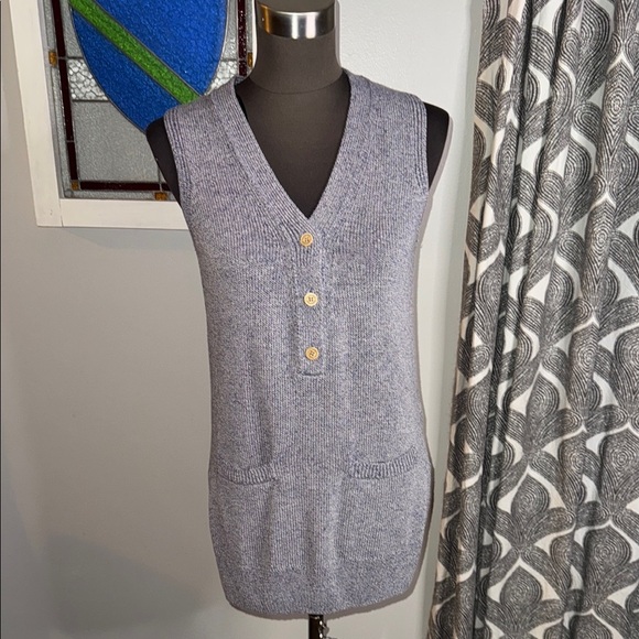 Massimo Dutti Sleeveless V Neck Tunic Sweater - Picture 1 of 12